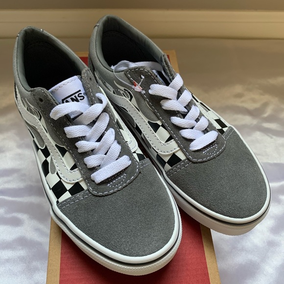 Vans Youth Size 1 Ward Flame Check Shoes - Picture 3 of 8